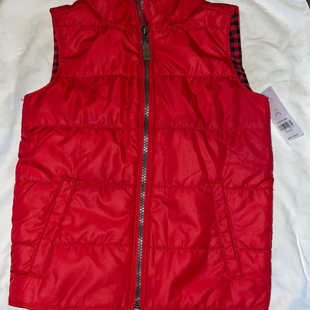 Brand New w/ Tags - Carters Buffalo Plaid sleeveless  Zip Up vest